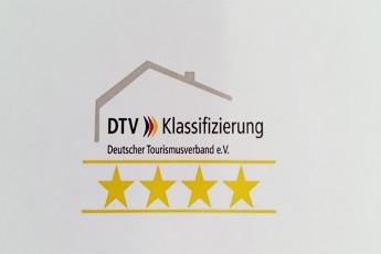 Das Haus wurde erneut mit 4 **** Sternen vom Deutschen Tourismusverband zertifiziert.
